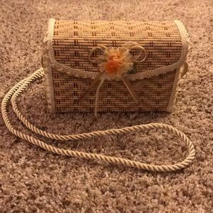 Handmade crossbody wooden purse